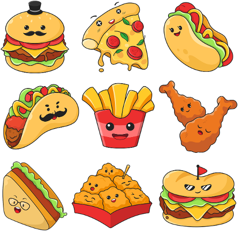 fast-food-meal-cartoon-face-smile-7040523