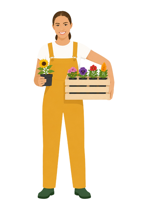 gardener-sunflower-flowerpot-10455022