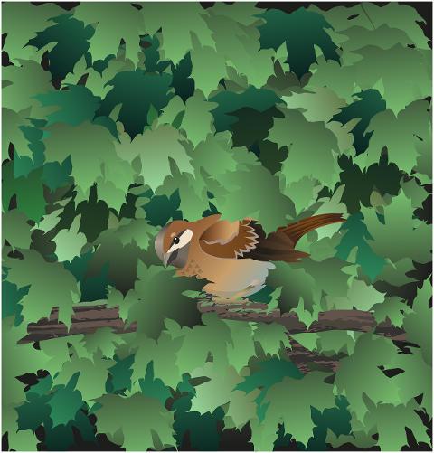 bird-sparrow-tree-leaves-foliage-7937942