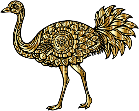 ostrich-bird-gold-animal-8846875