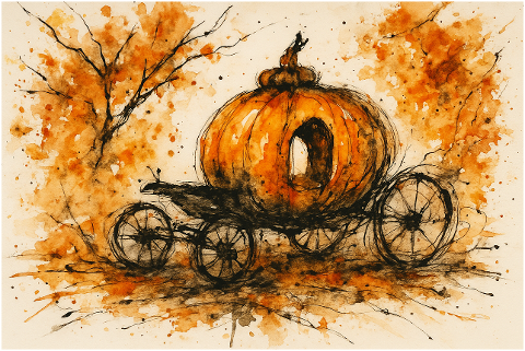 pumpkin-carriage-watercolor-9929711