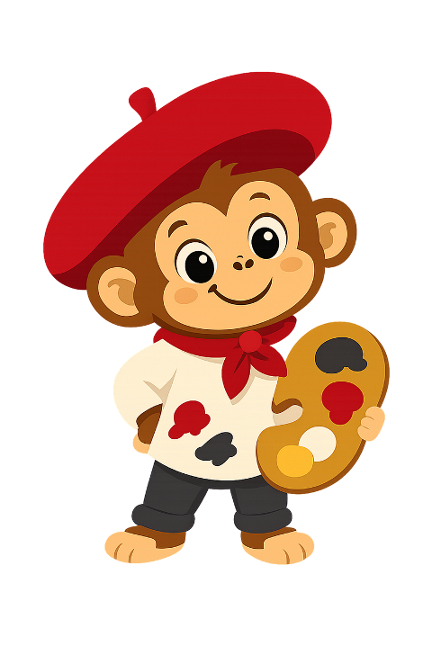 baby-monkey-artist-mascot-painter-10314990