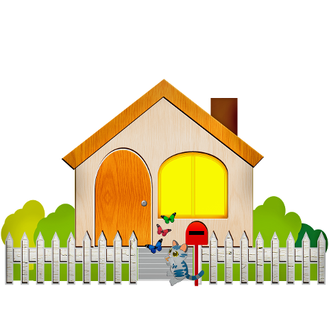 house-fence-cat-butterflies-facade-6144127