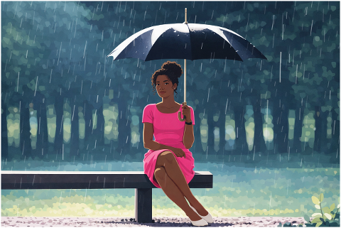 woman-rain-umbrella-sitting-bench-10180831