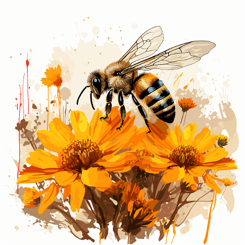 ai-generated-bee-insect-flowers-8201380