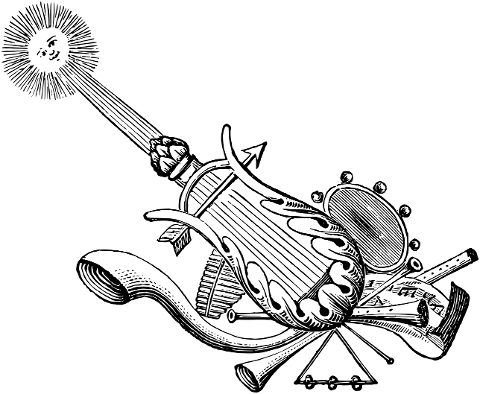 music-harp-guitar-line-art-7280546