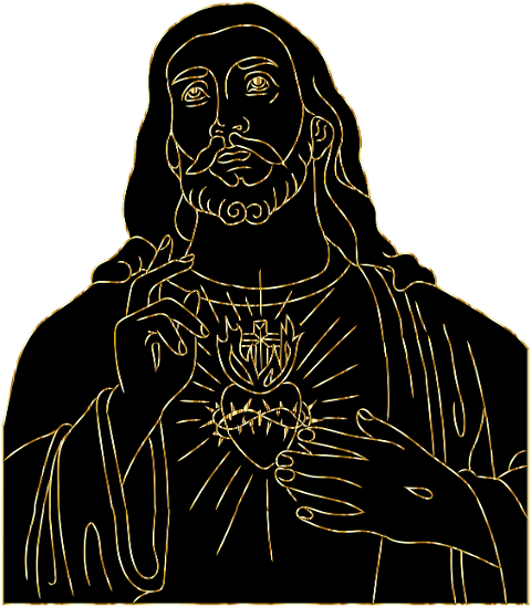 jesus-christ-golden-lines-line-art-7378265