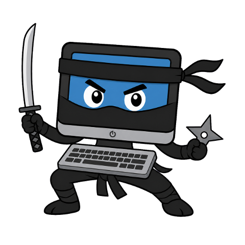 computer-ninja-cartoon-mascot-10295254
