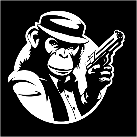 ai-generated-monkey-pistol-animal-8532826