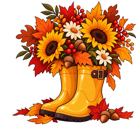 autumn-rain-boots-sunflower-decor-10504642