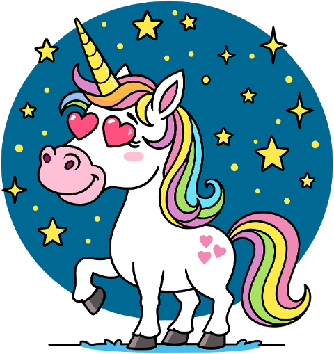 unicorn-cartoon-cute-rainbow-mane-9785636