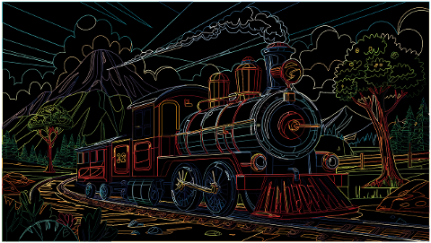 train-locomotive-landscape-line-art-8753551