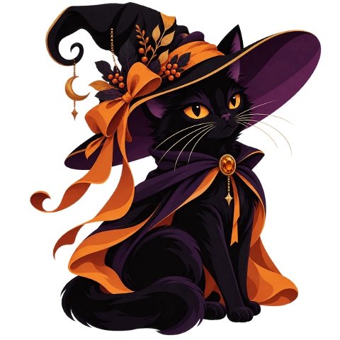 halloween-black-cat-witch-witch-hat-10490647