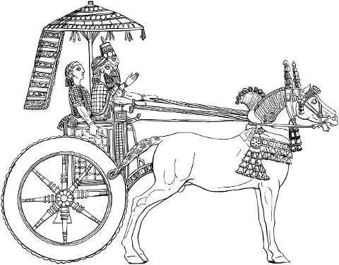 chariot-vehicle-horses-line-art-7361686