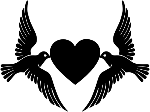 pigeon-heart-silhouette-wing-love-4771857