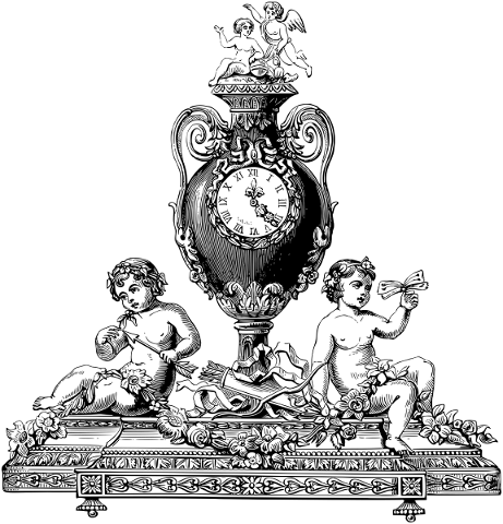 clock-cherub-line-art-angels-time-5130490