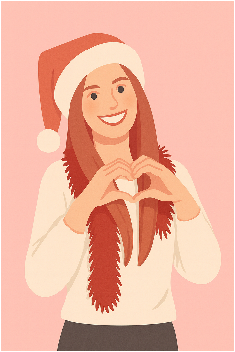 christmas-illustration-girl-santa-hat-9962371