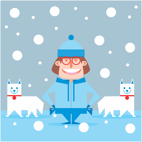 man-dogs-glasses-snow-cold-winter-5674137