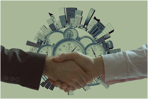 handshake-clock-buildings-concept-6135751