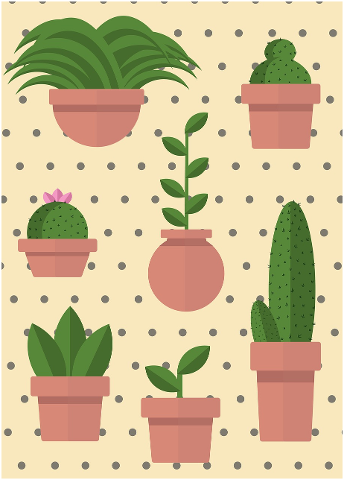 green-dots-polka-dots-plant-cactus-4376380