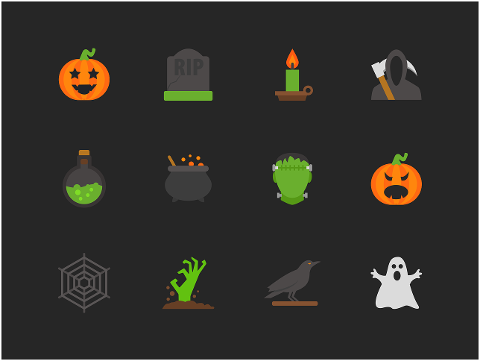 halloween-flat-icon-pumpkin-grave-4576781