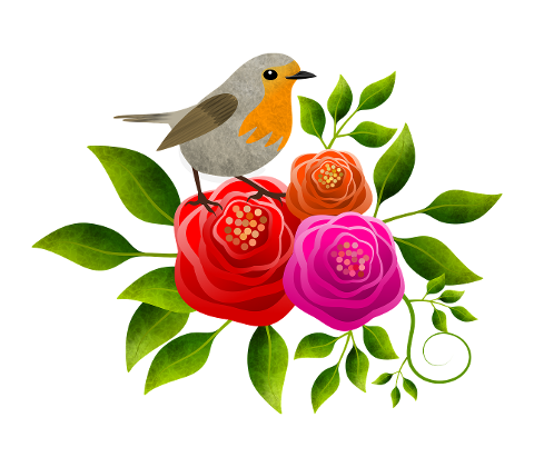 bird-floor-redhead-animal-floral-4303801
