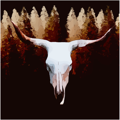 skull-cattle-trees-woods-forest-4148189