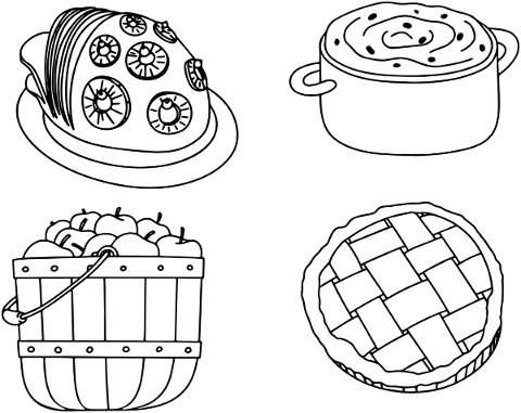 food-line-art-easter-harvest-ham-5019560