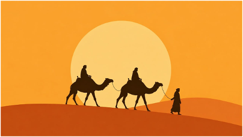 caravan-desert-sunset-silhouette-10249270