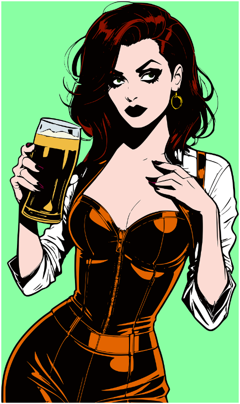 woman-female-goth-beer-cleavage-8650393