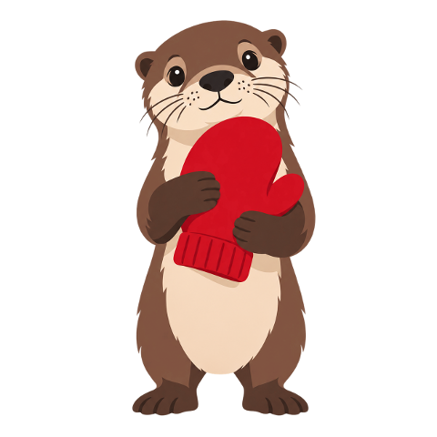 otter-cute-red-mitten-winter-animal-10477943