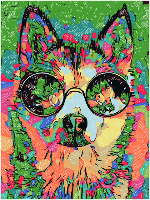 dog-husky-sunglasses-cool-colorful-7318036