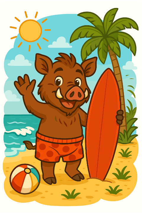 wild-boat-cartoon-boar-surfing-9870393