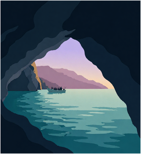 cave-boat-sea-ocean-sunset-10231124