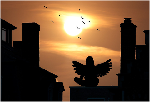 sunset-houses-silhouette-angel-mood-4373510
