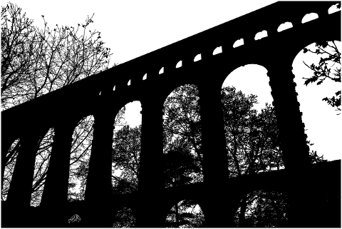 aqueduct-trees-silhouette-landscape-4616895
