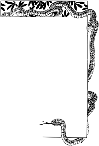 flowers-snake-corner-line-art-5319137