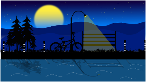 nightfall-alone-bicycle-moon-stars-5171156