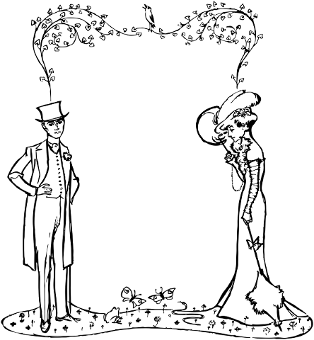 formal-couple-frame-line-art-4588771