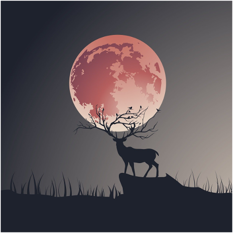 stag-deer-moon-wild-abstract-5190069