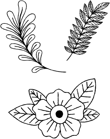 leaves-plants-flower-line-art-5729855