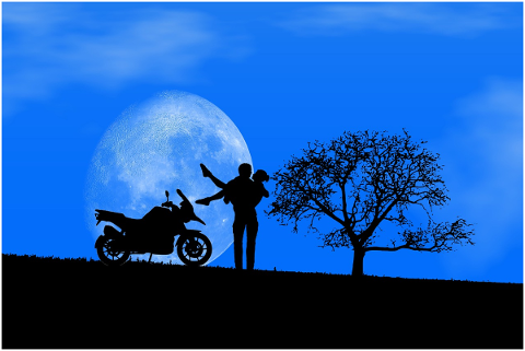 night-moon-motorcycle-nature-5072358