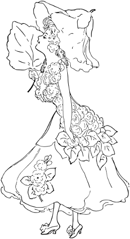 girl-flower-line-art-floral-5215906