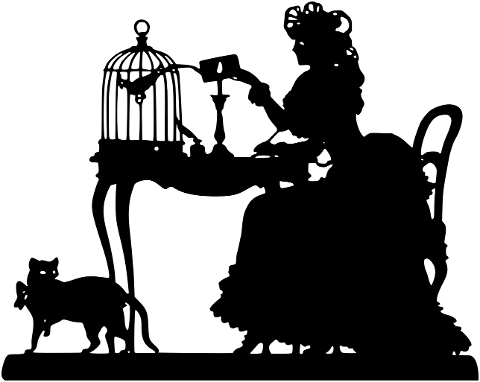 woman-desk-animal-silhouette-pet-8077960