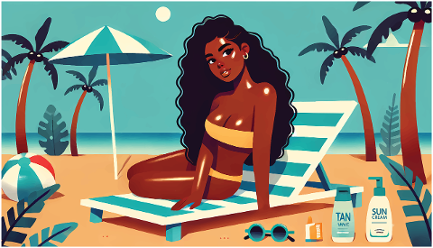 ai-generated-woman-sunbath-beach-9191182