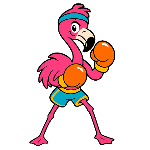 flamingo-cartoon-boxing-gloves-10301922