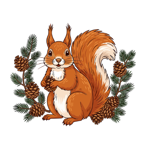 squirrel-pinecones-forest-animal-9950406