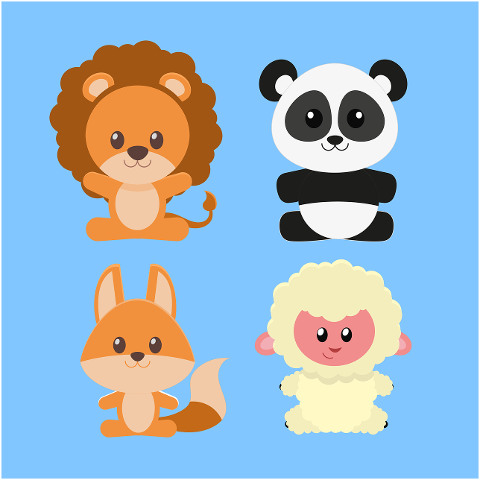 animals-cartoon-lion-panda-fox-6799973