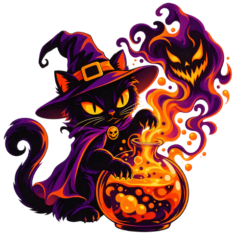 halloween-black-cat-witch-10490085