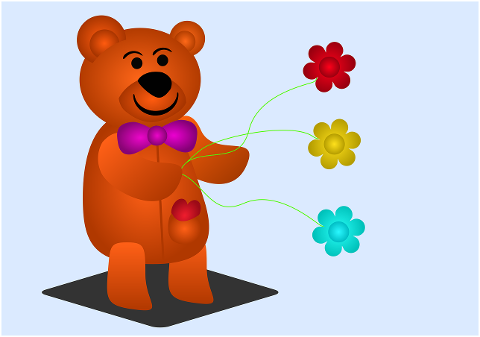 bear-happy-flowers-play-teddy-bear-6365128